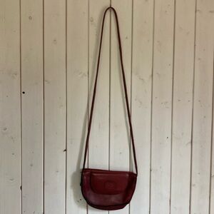 Elegant Red Leather Crossbody Bag